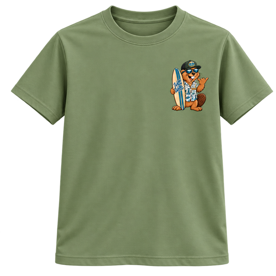 Willi Welle Kindershirt – Grün – Grün – Vorderseite